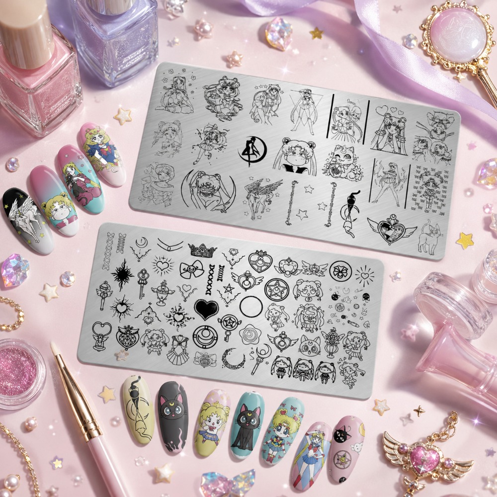 Nail Art Stamping Kit - Пластина для стемпинга с аниме-персонажами Сейлор