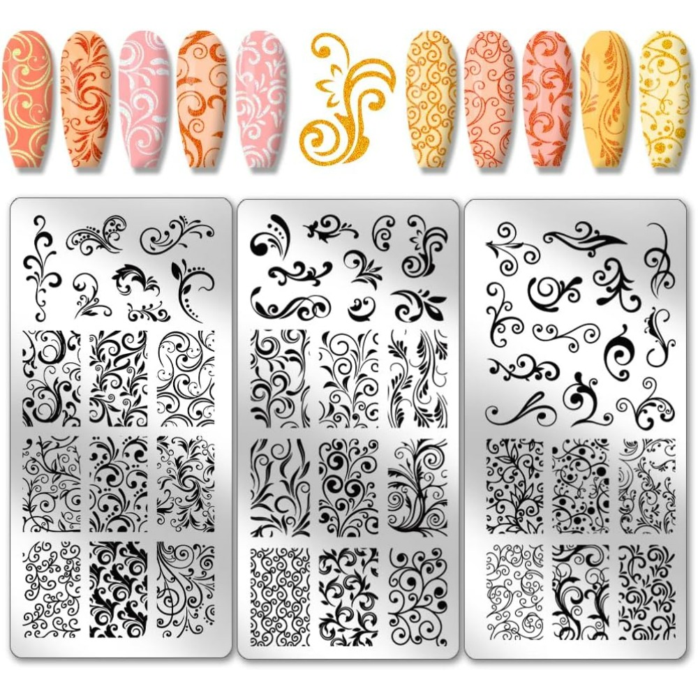 Nail Art Stamping Kit - 3 шт., шаблоны для дизайна ногтей