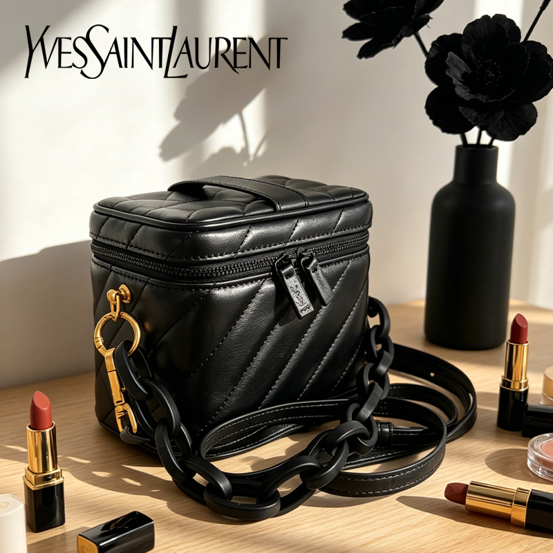 Ysl Beauty Makeup - Косметичка Yves Saint Laurent черная стеганая