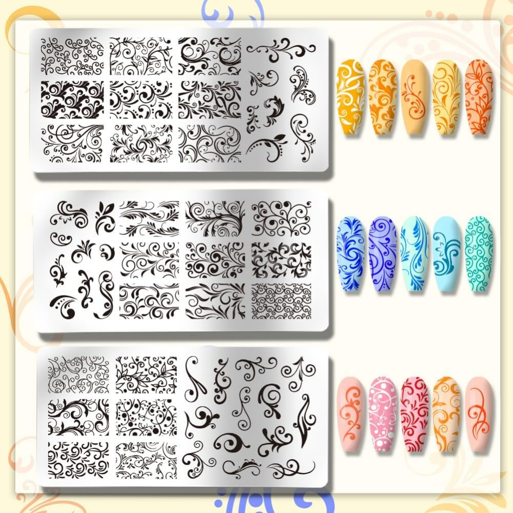 3 шт., шаблоны для дизайна ног – обзор и цена Nail Art Stamping Kit