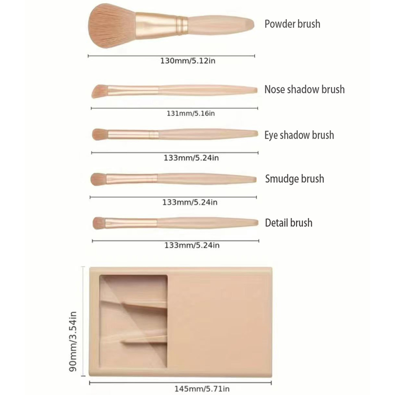 5 шт., набор косметических кис – обзор и цена Beauty Makeup Kit Box